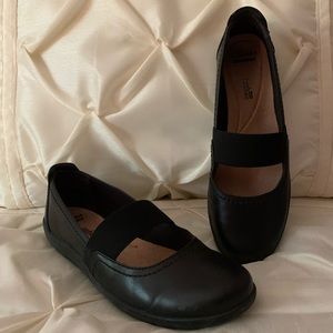 Clarks Nubuck Leather Mary Janes w/ Elastic Strap!